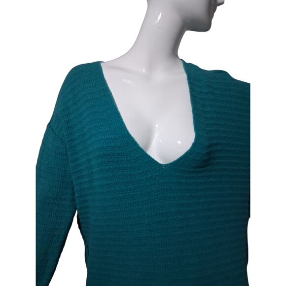 FREE PEOPLE Blue Heart It Laces Oversized Women's Small Grungecore Prep Sweater - Picture 13 of 13